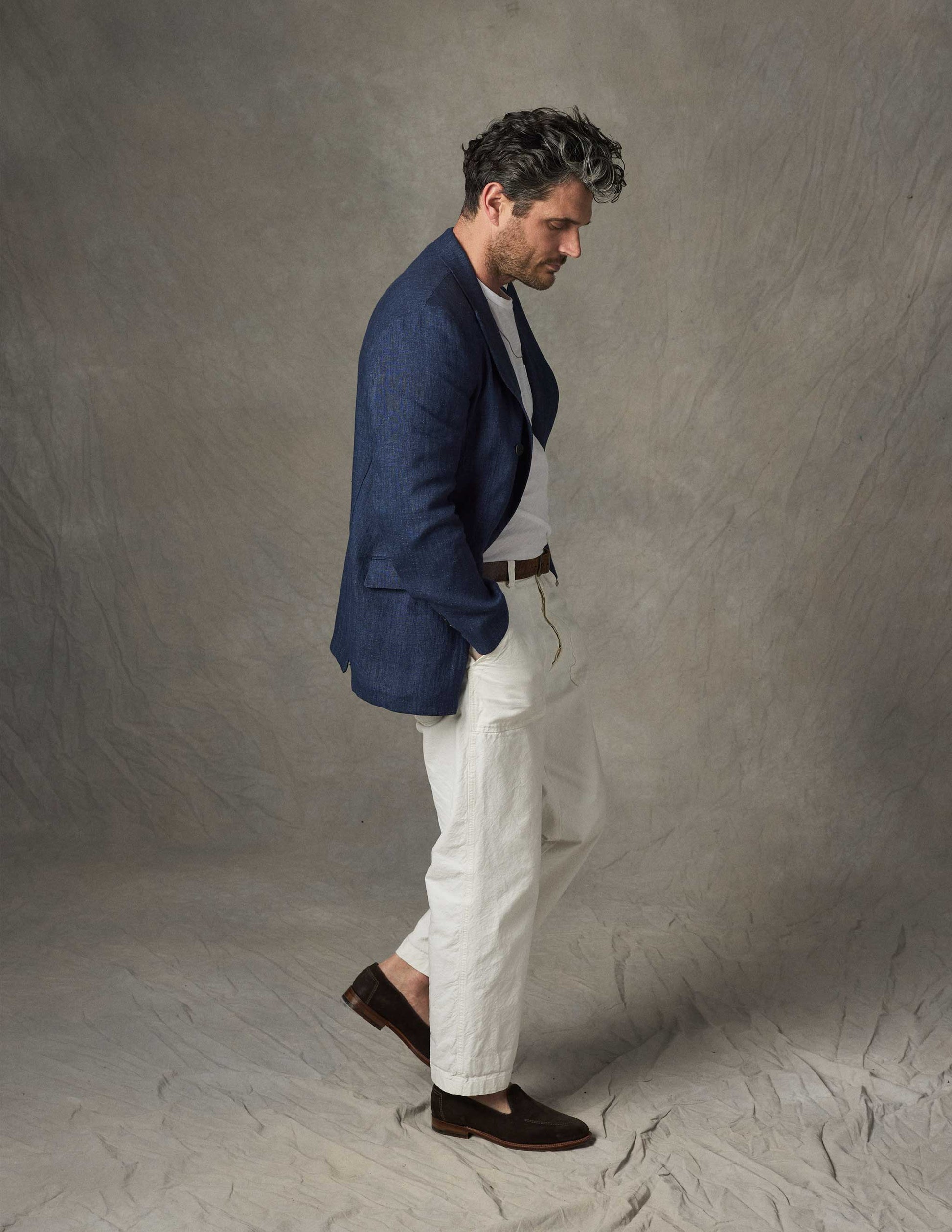 Brezza Linen Double-Breasted Jacket
