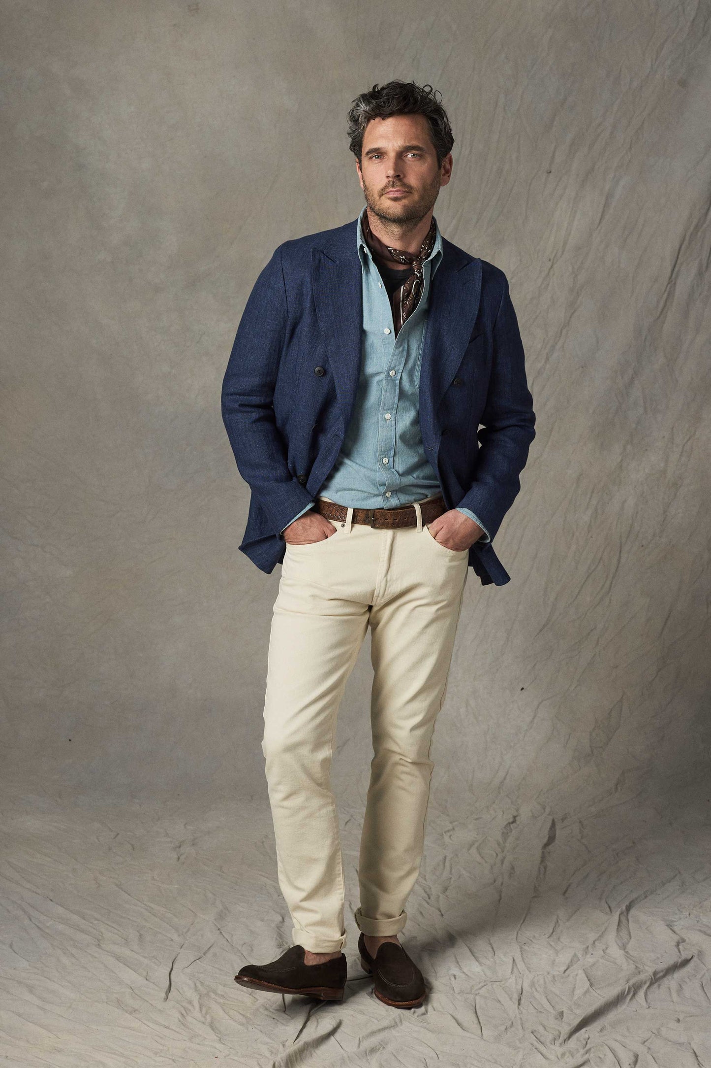 Brezza Linen Double-Breasted Jacket