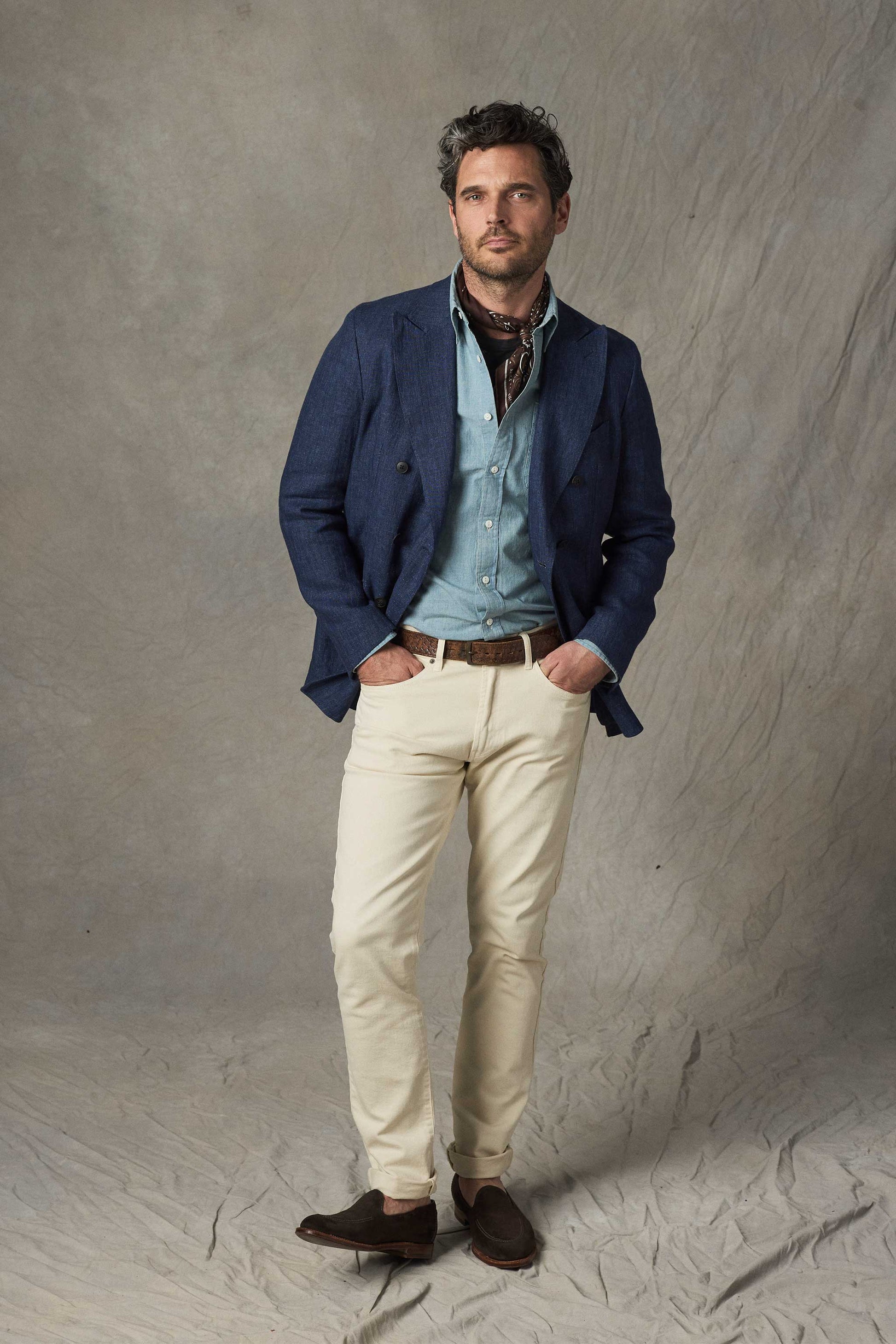 Brezza Linen Double-Breasted Jacket