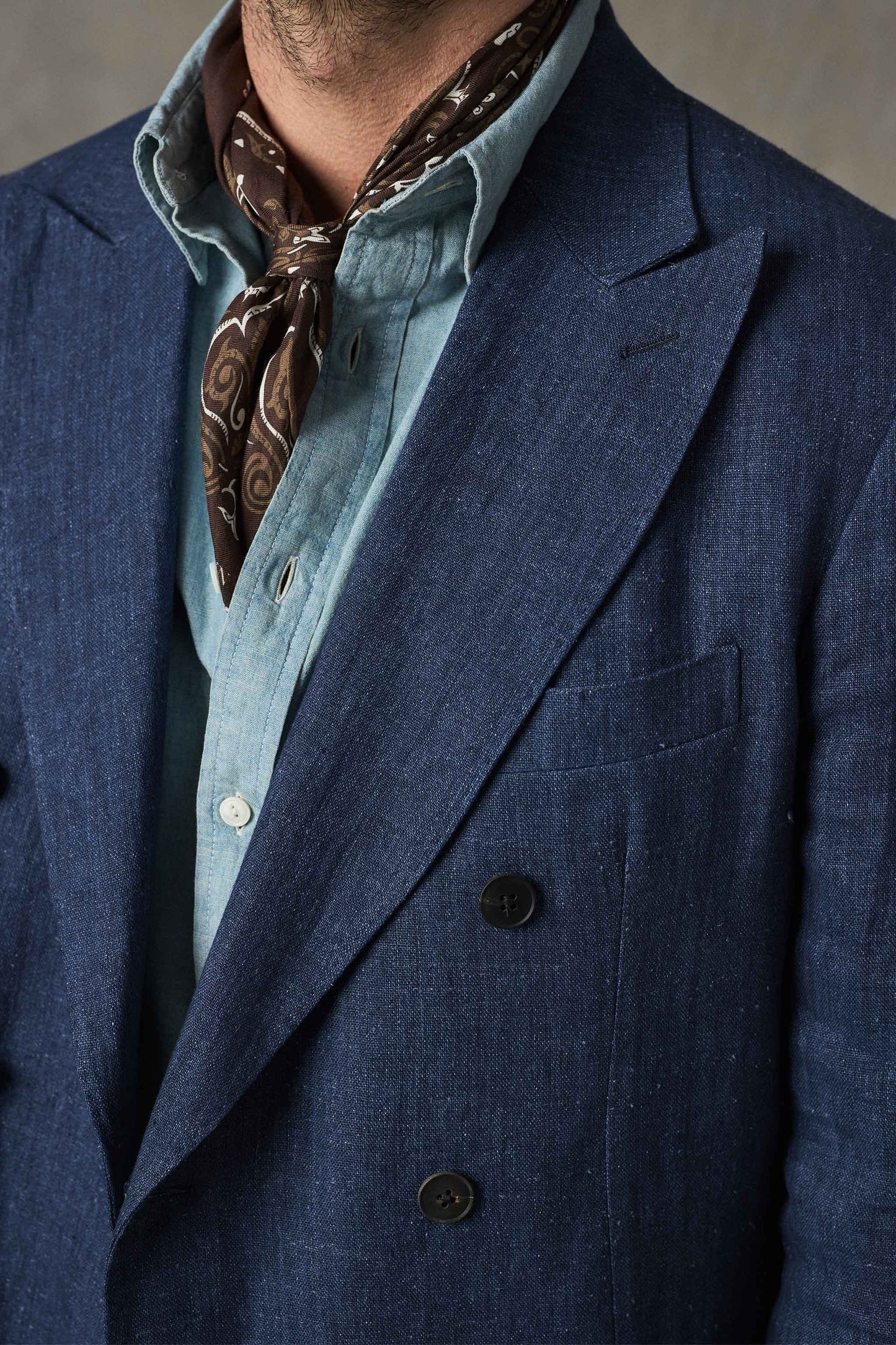 Brezza Linen Double-Breasted Jacket
