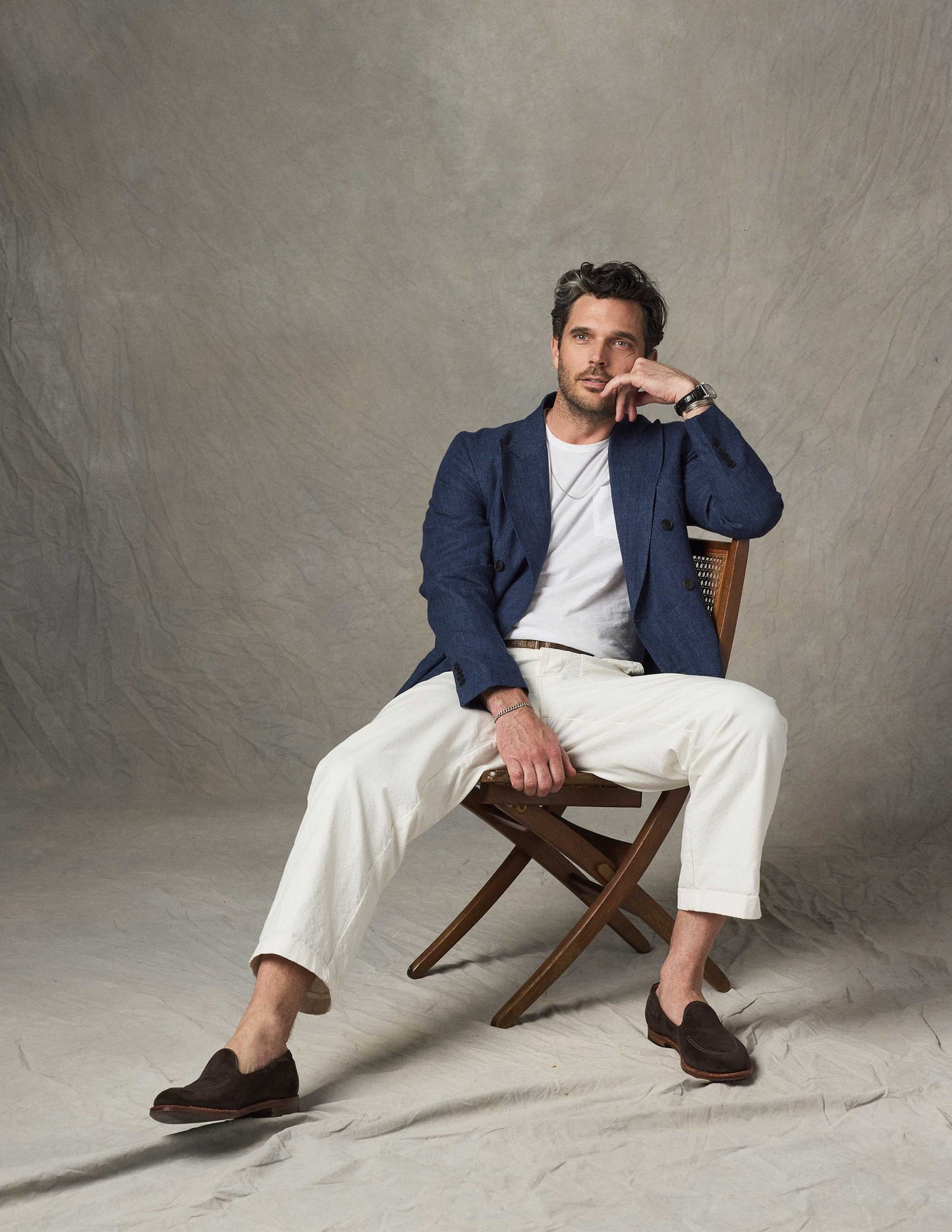Brezza Linen Double-Breasted Jacket
