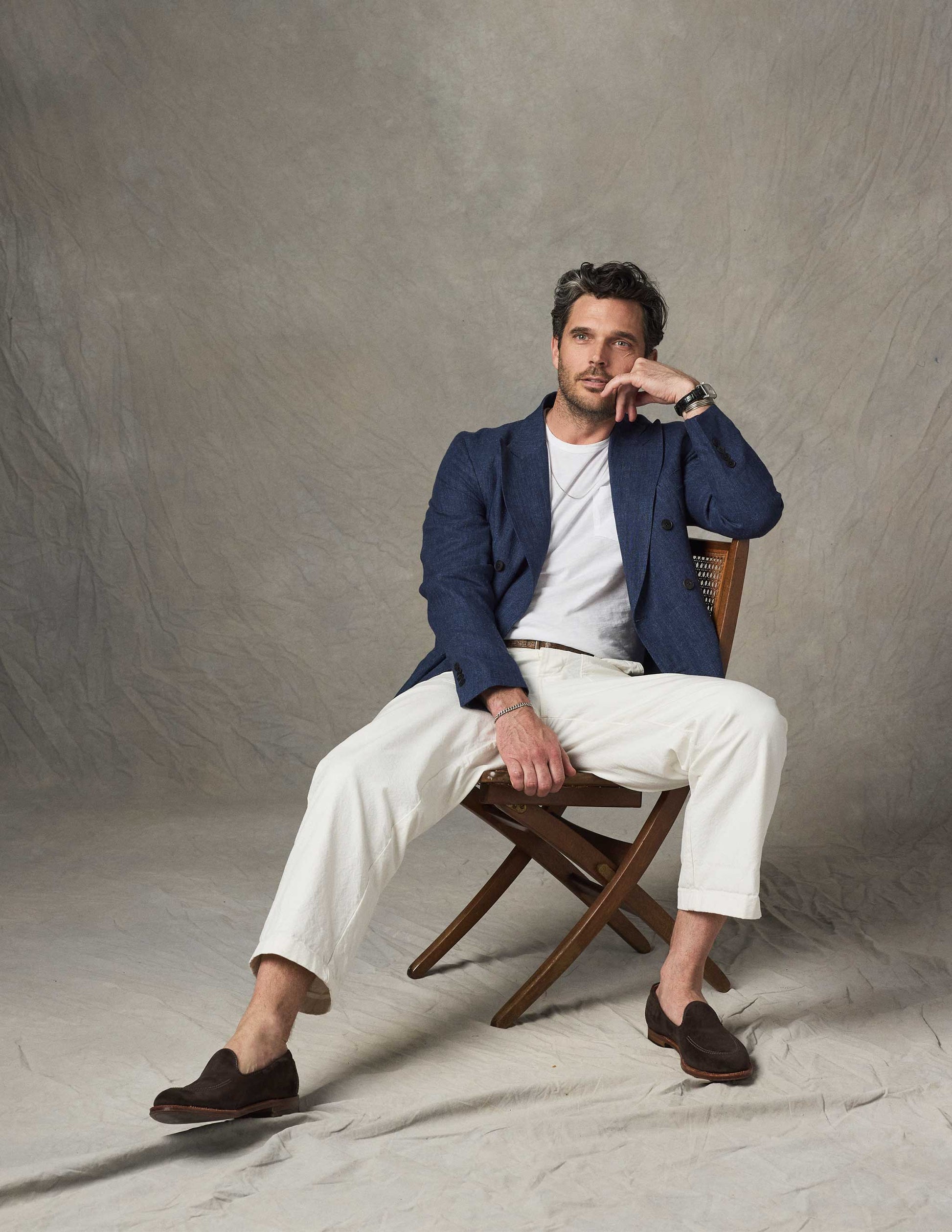 Brezza Linen Double-Breasted Jacket