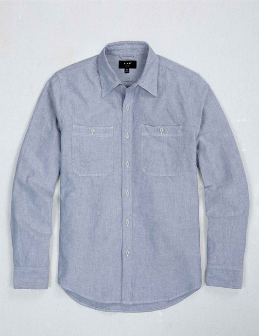 Rivay Bridges Oxford Workshirt in Navy