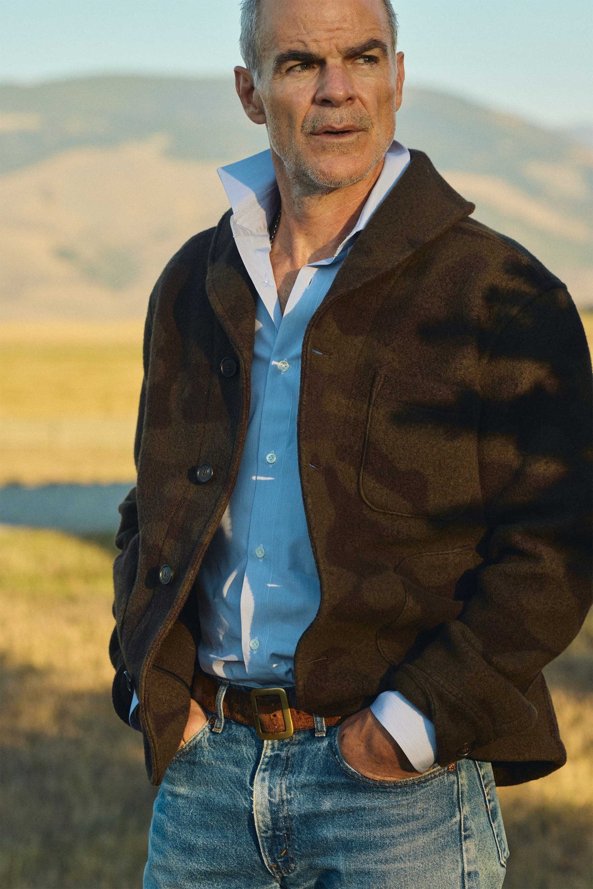 Hale Wool Cardigan in Olive Camo