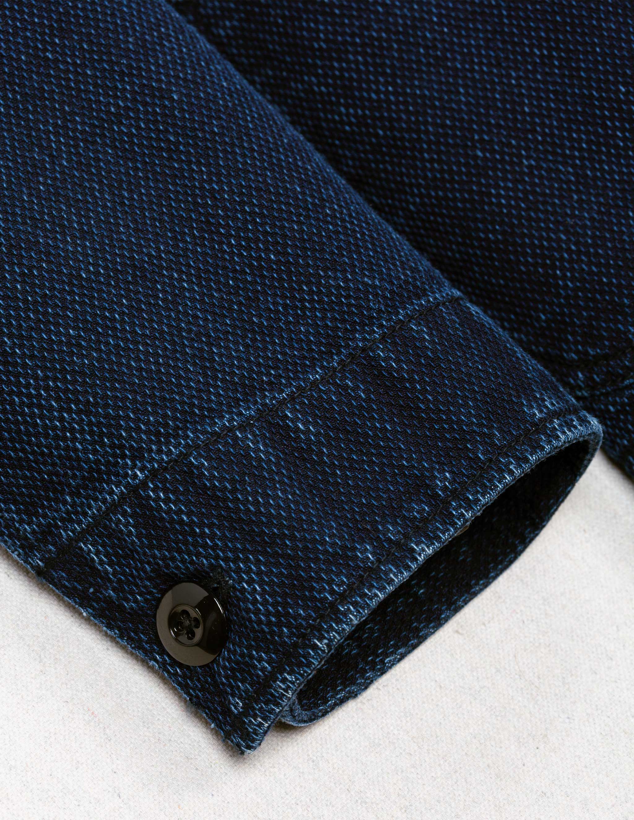 Cliff Indigo Dobby Shawl Jacket in Dark Wash – RIVAY