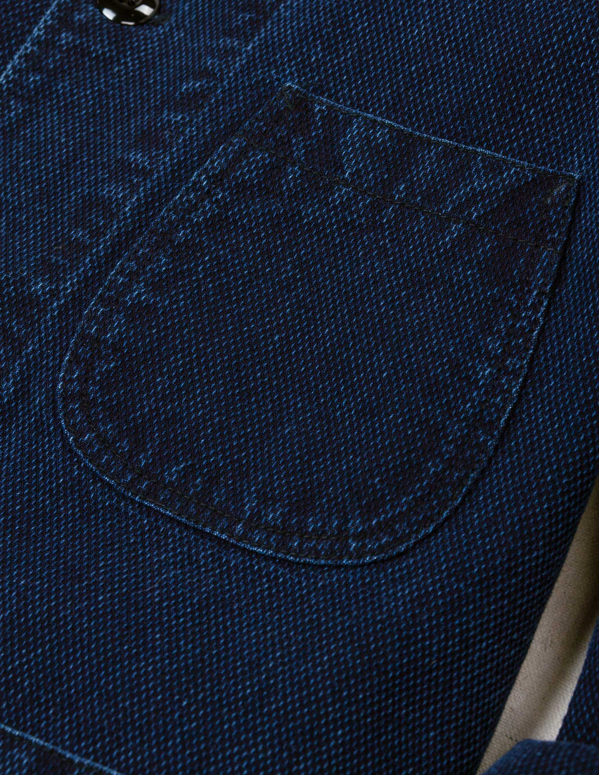 Cliff Indigo Dobby Shawl Jacket in Dark Wash