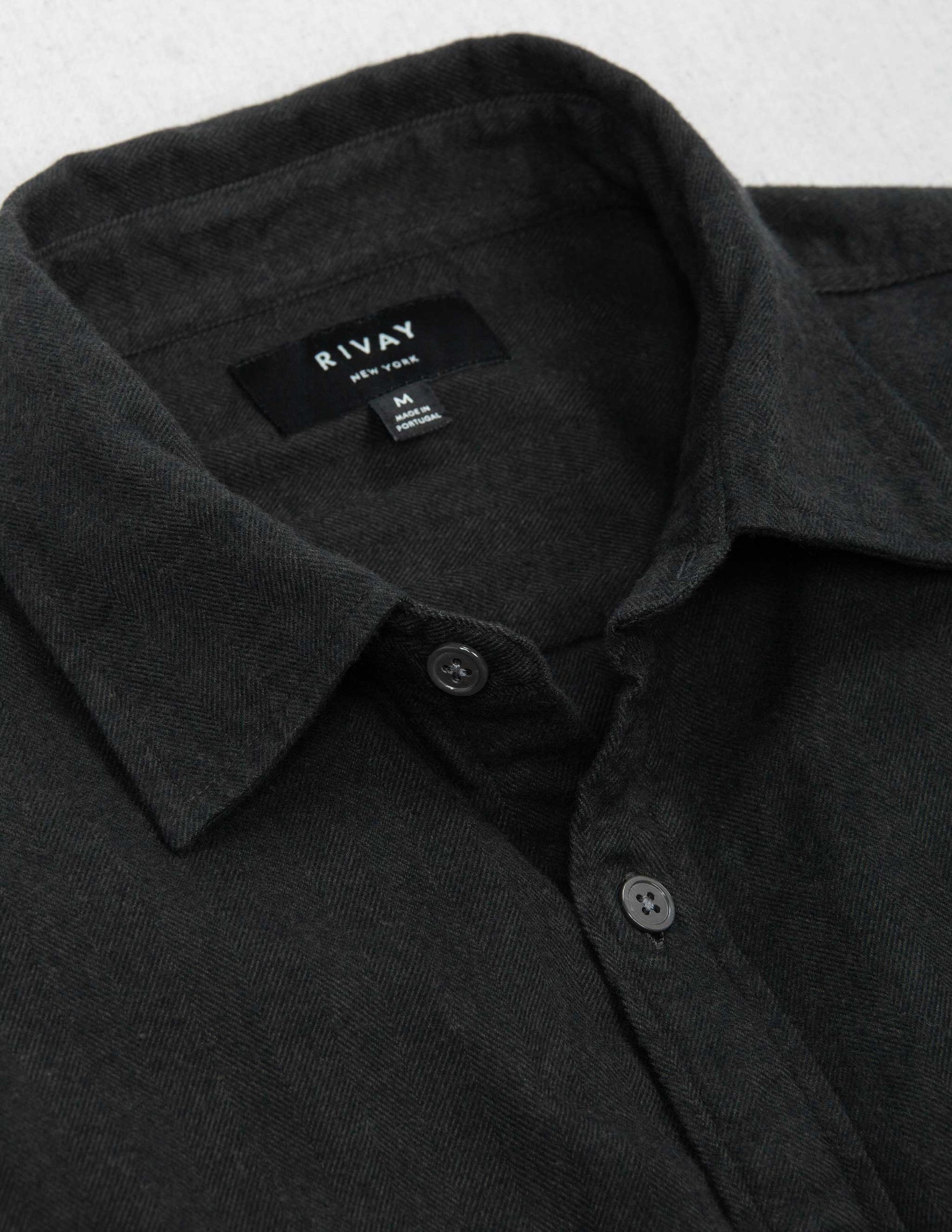 Cortina Brushed Cotton Camp Shirt in Dark Olive