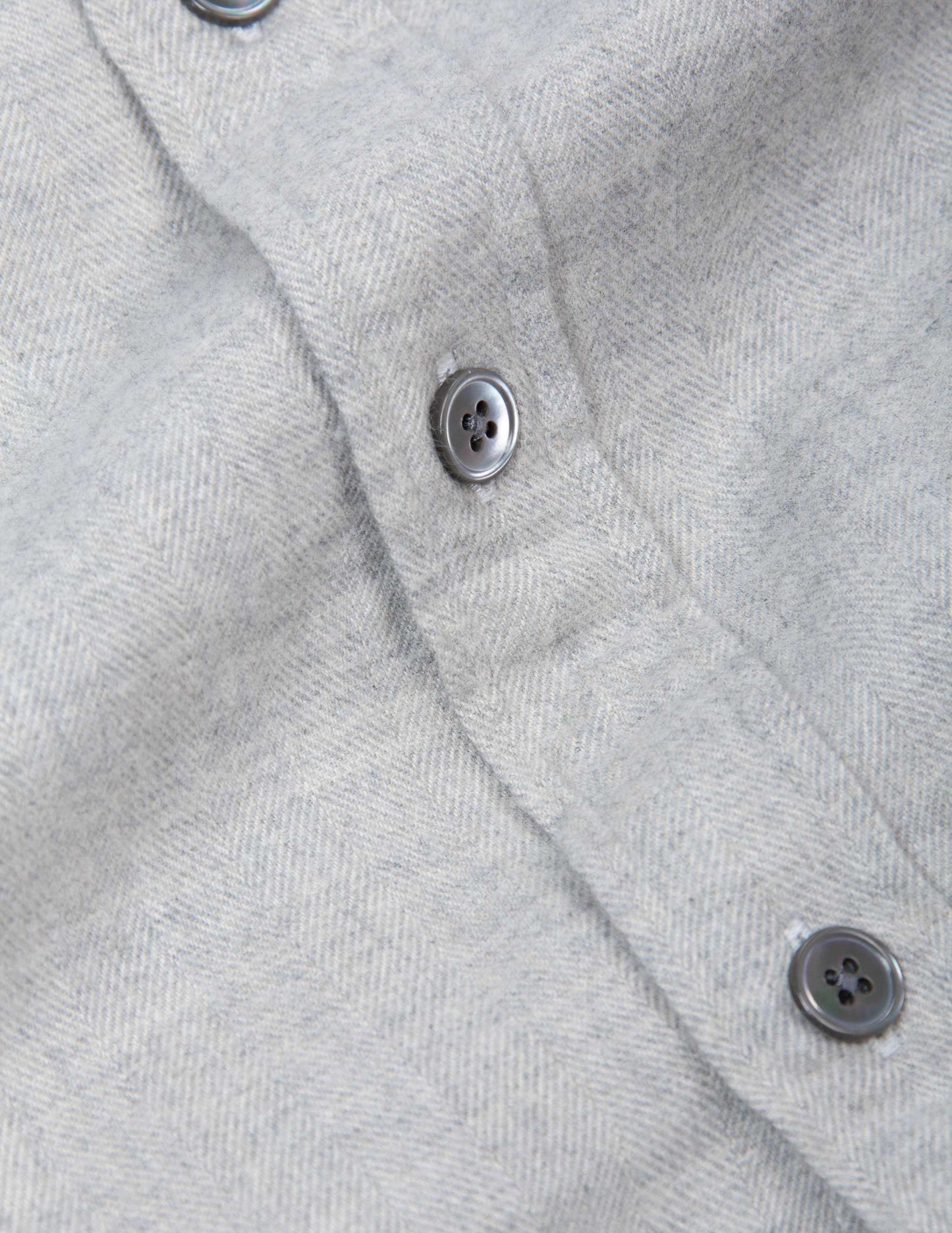 Cortina Brushed Cotton Camp Shirt in Light Grey