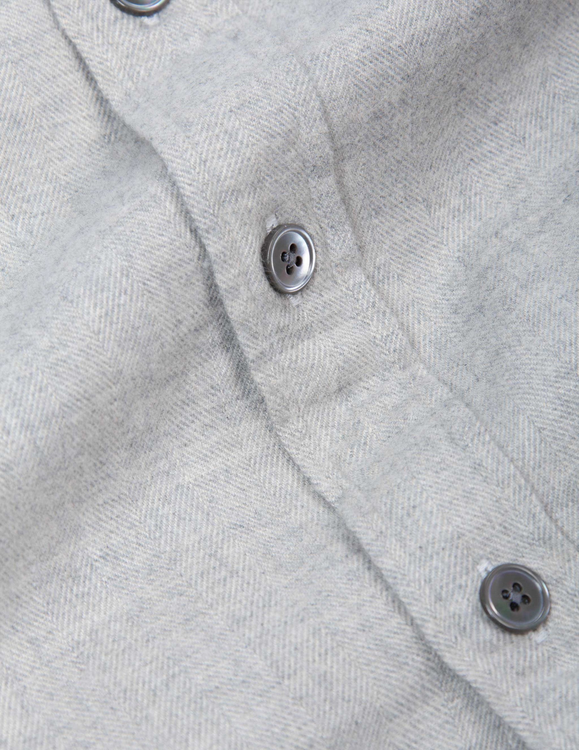 Cortina Brushed Cotton Camp Shirt in Light Grey