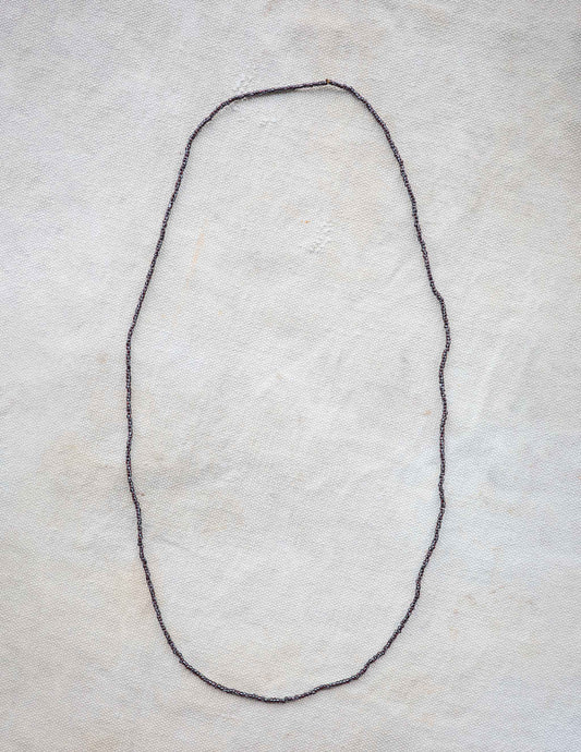 Vintage Black, Red & White Chevron Trade Bead Necklace