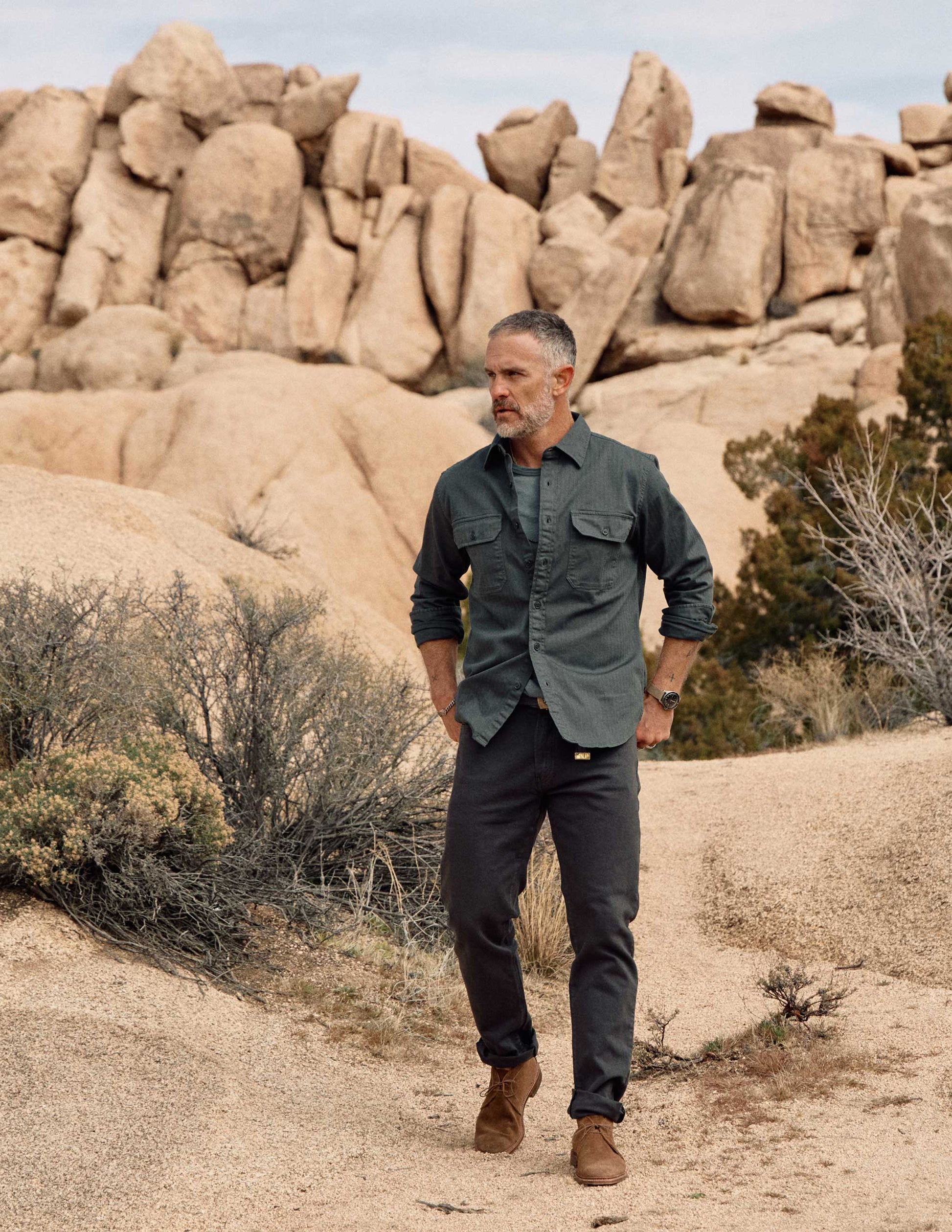 Wade Garment Dyed Five Pocket Pant in Washed Black