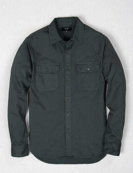 Enfield Officer's Shirt in Faded Black