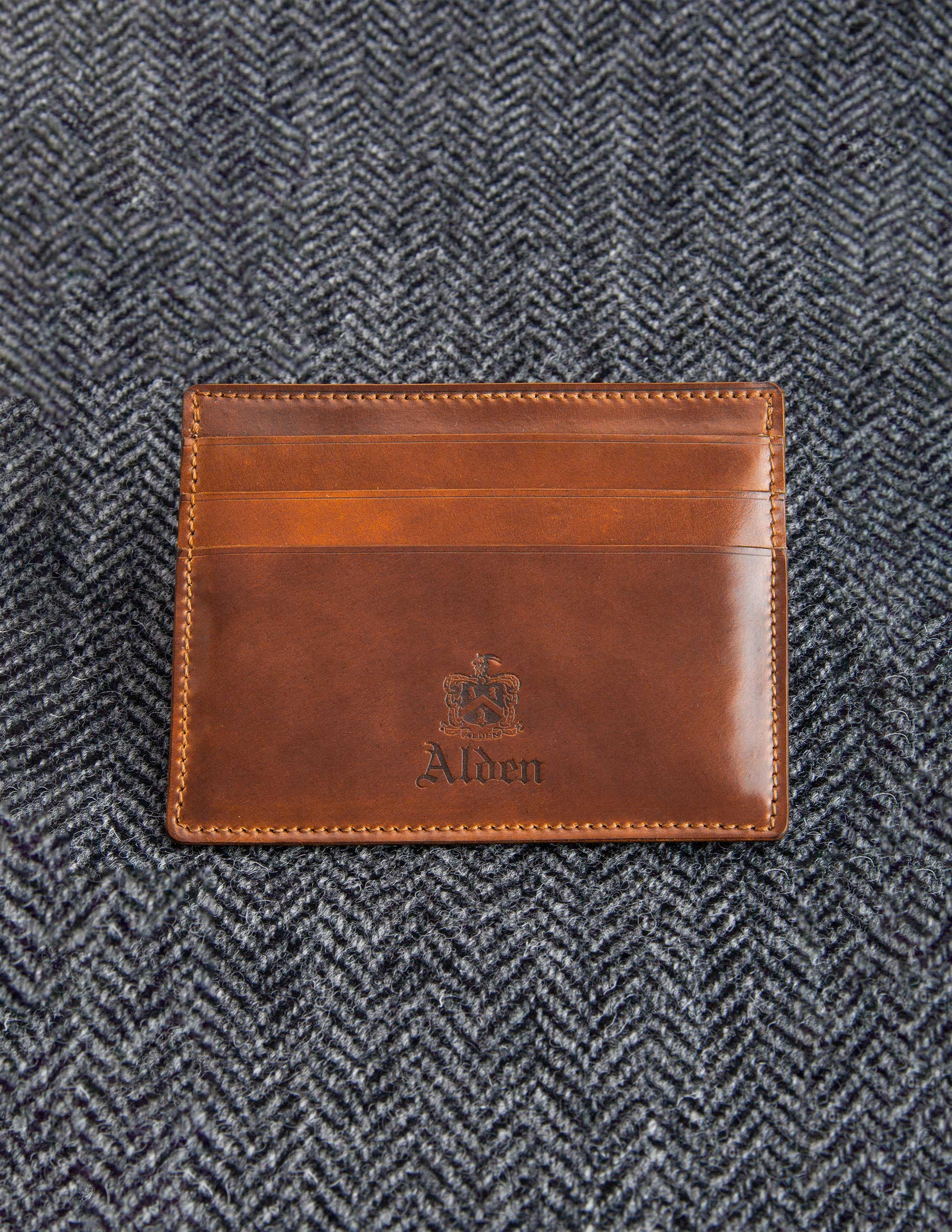 Rivay Alden Card Case in Whiskey Shell Cordovan
