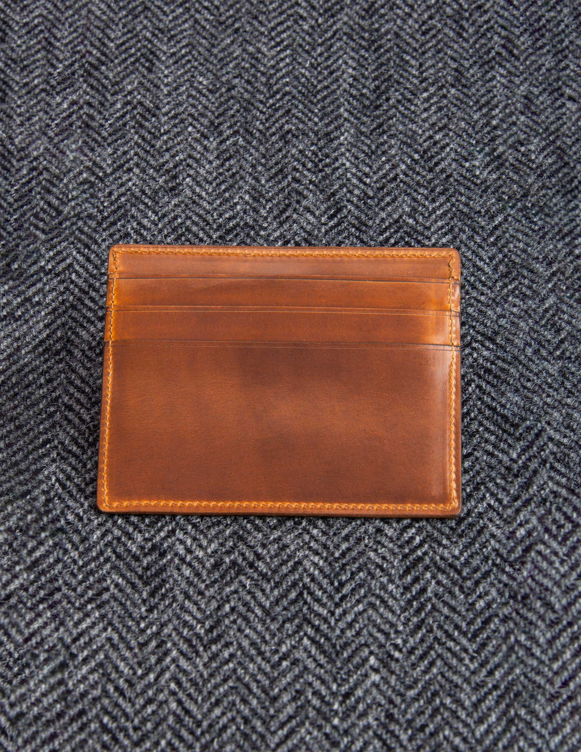 Rivay Alden Card Case in Whiskey Shell Cordovan