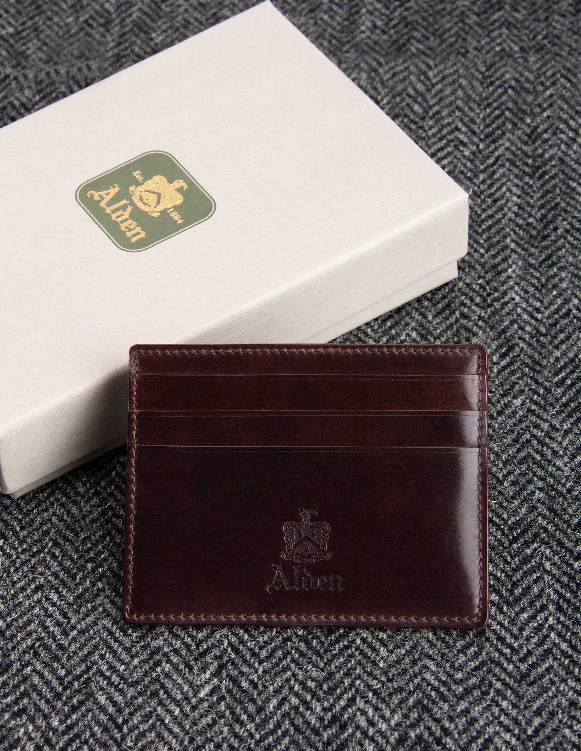 Rivay Alden Card Case in Color 8 Shell Cordovan