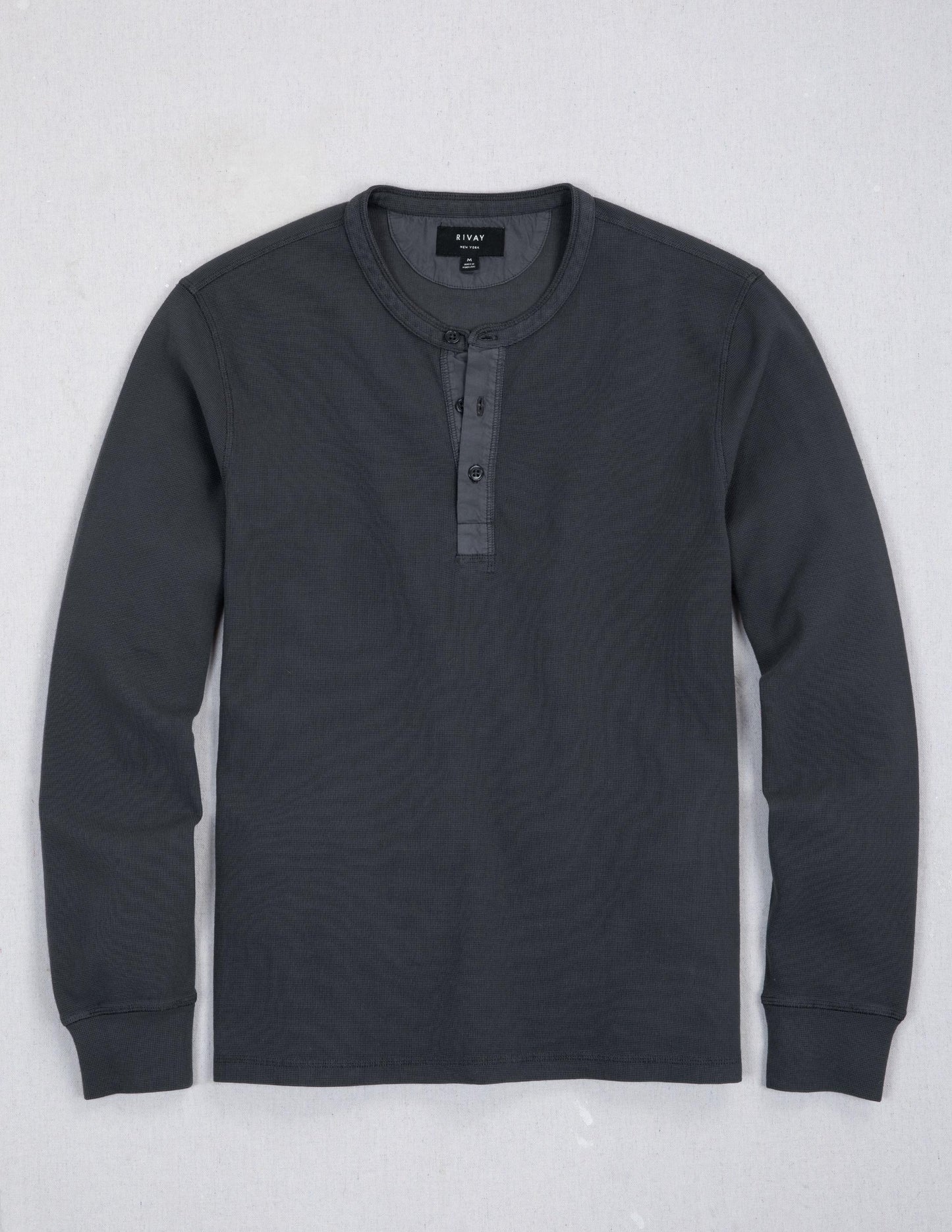 Gibson Waffle Henley in Weathered Black