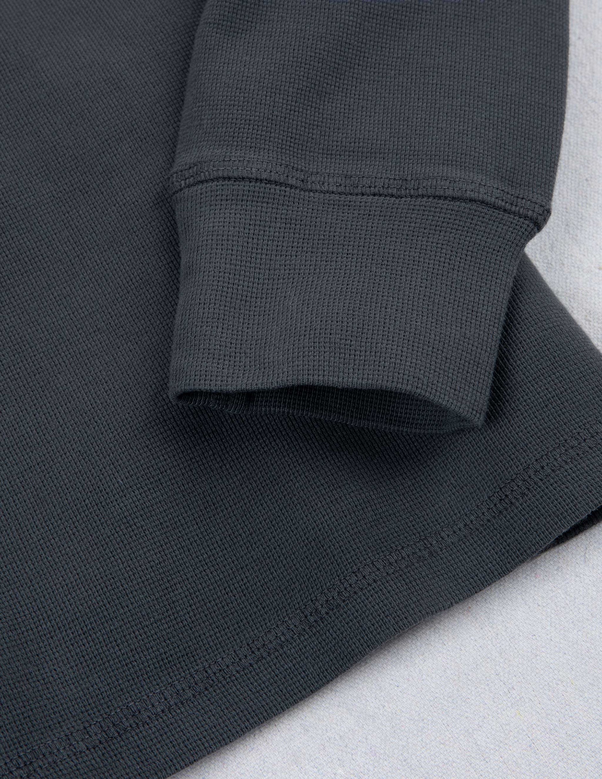 Gibson Waffle Henley in Weathered Black