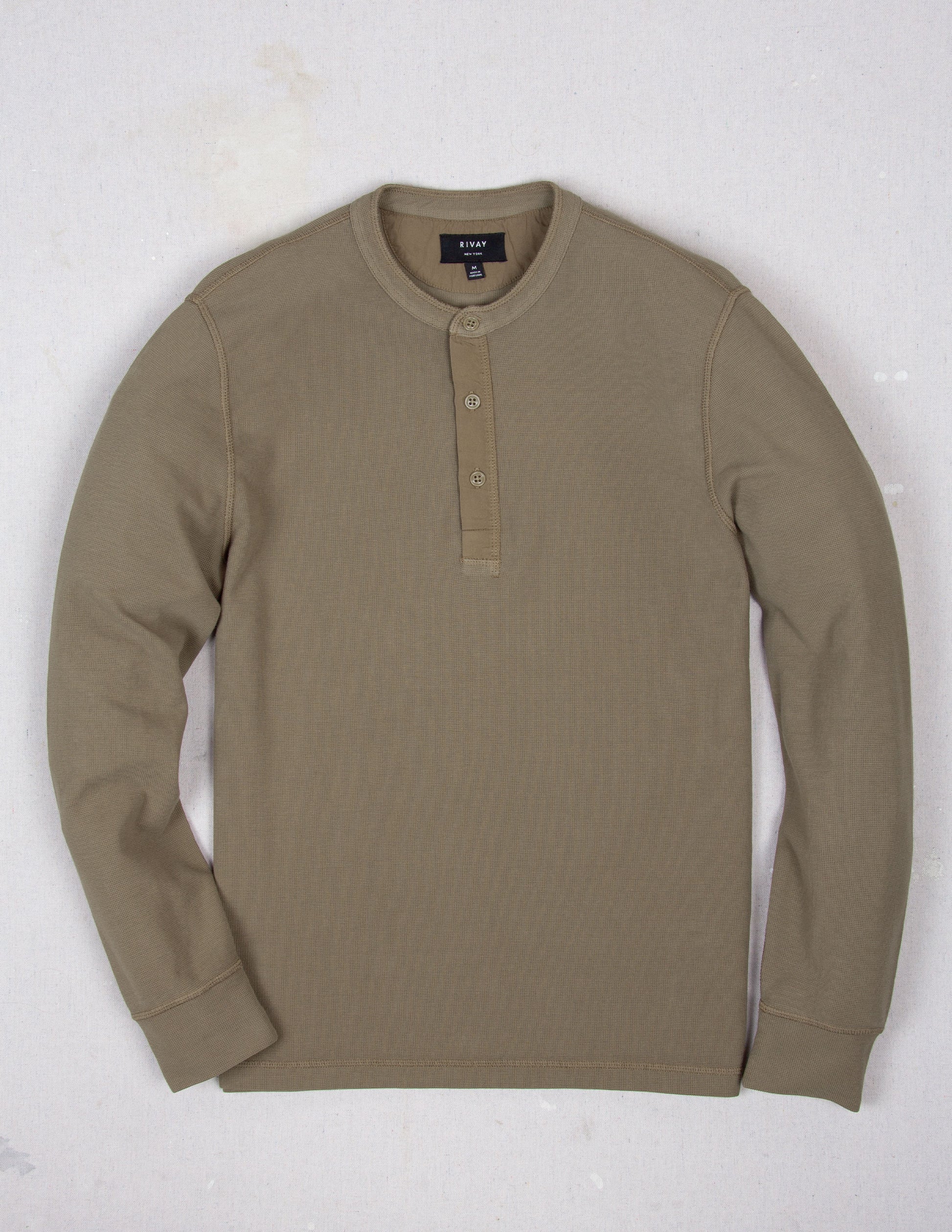 Gibson Waffle Henley in Tent Tan