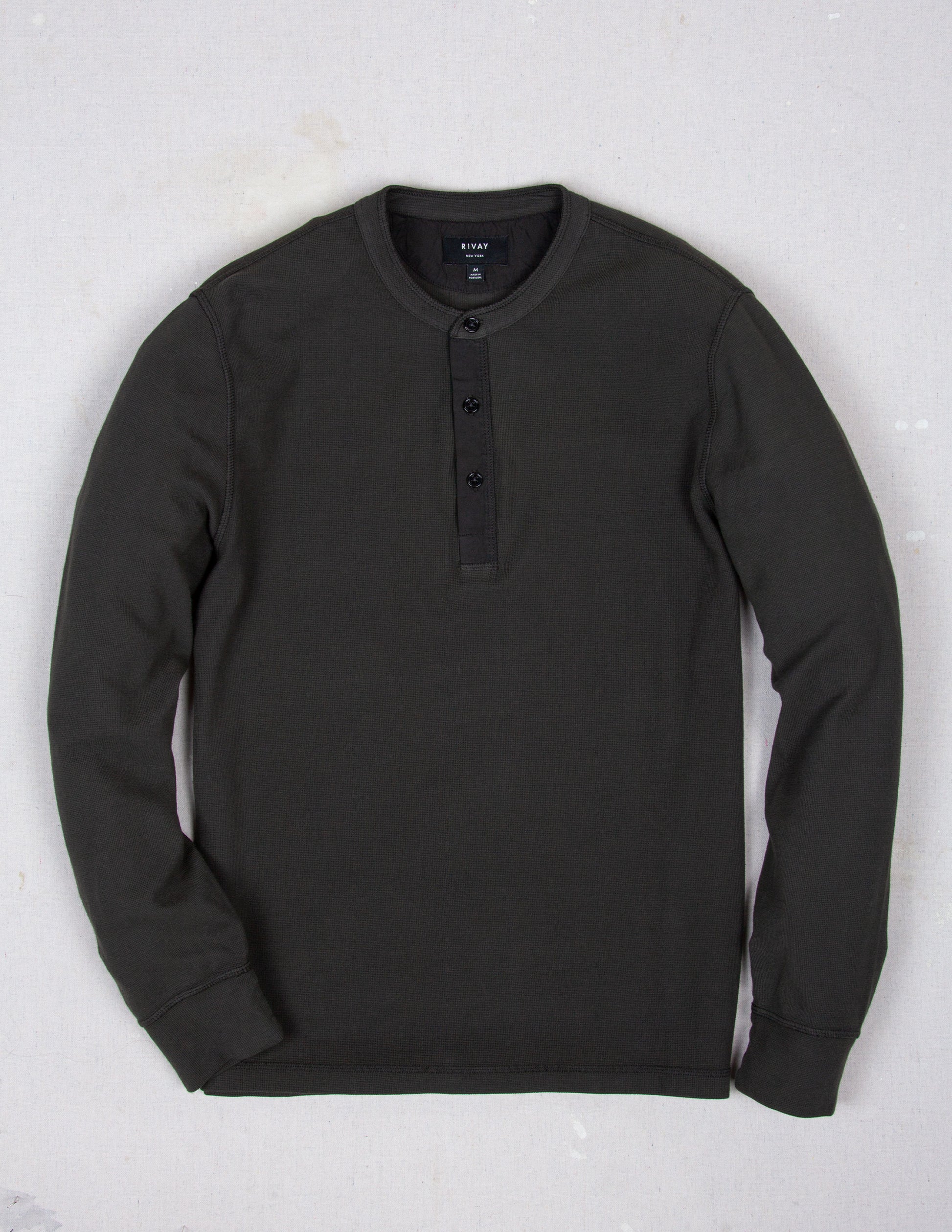 Gibson Waffle Henley in Vintage Black