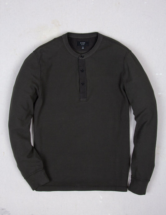 Gibson Waffle Henley in Vintage Black