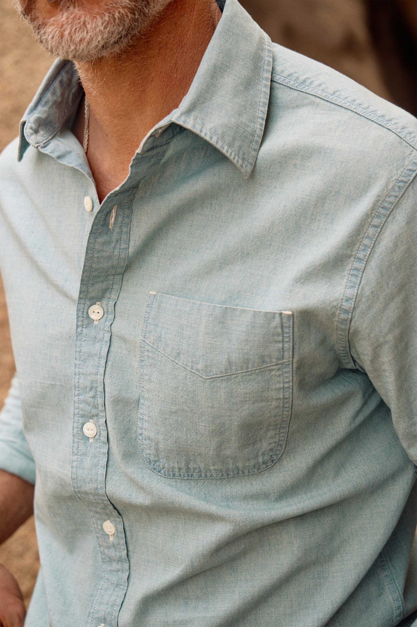 Grady Chambray Shirt in Bleach Wash