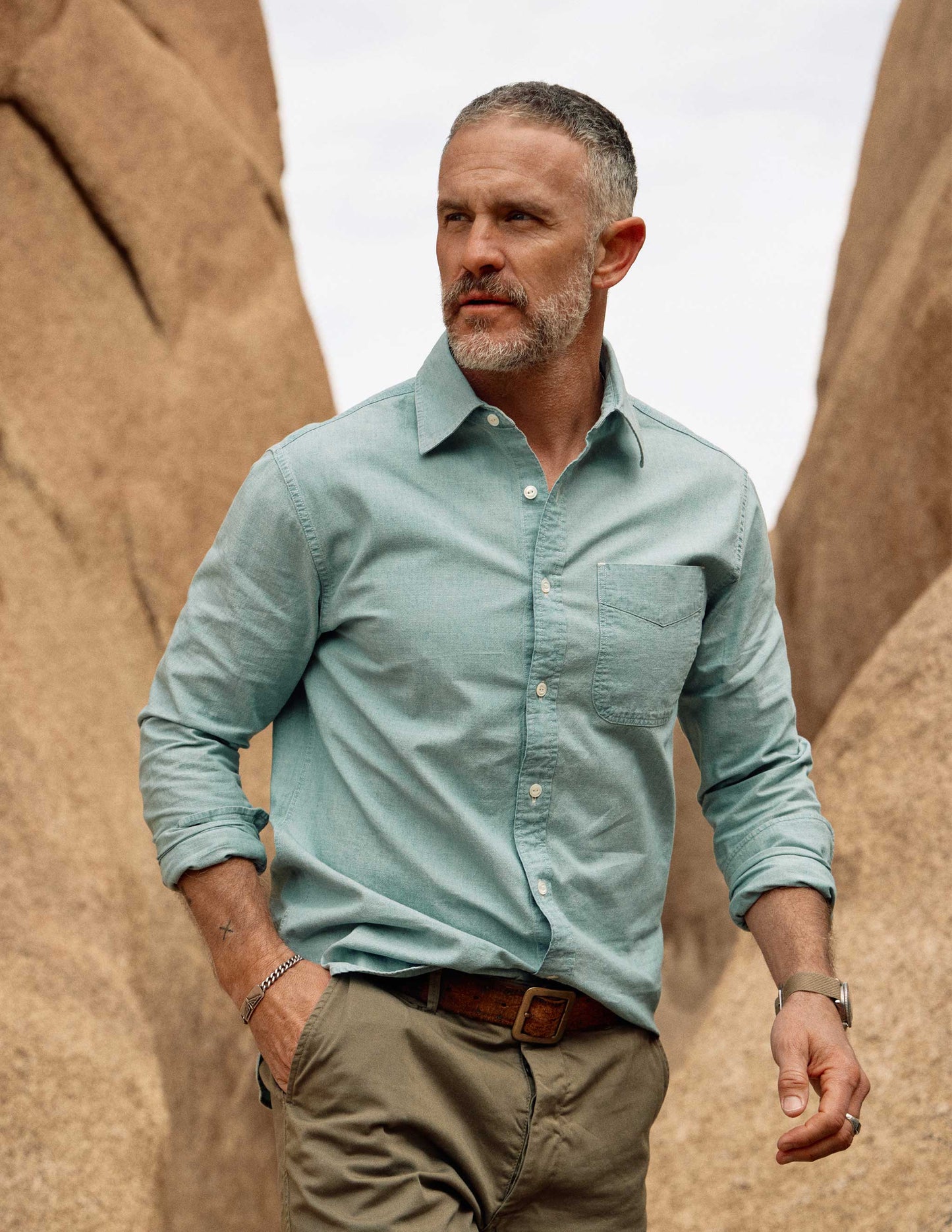 Grady Chambray Shirt in Bleach Wash