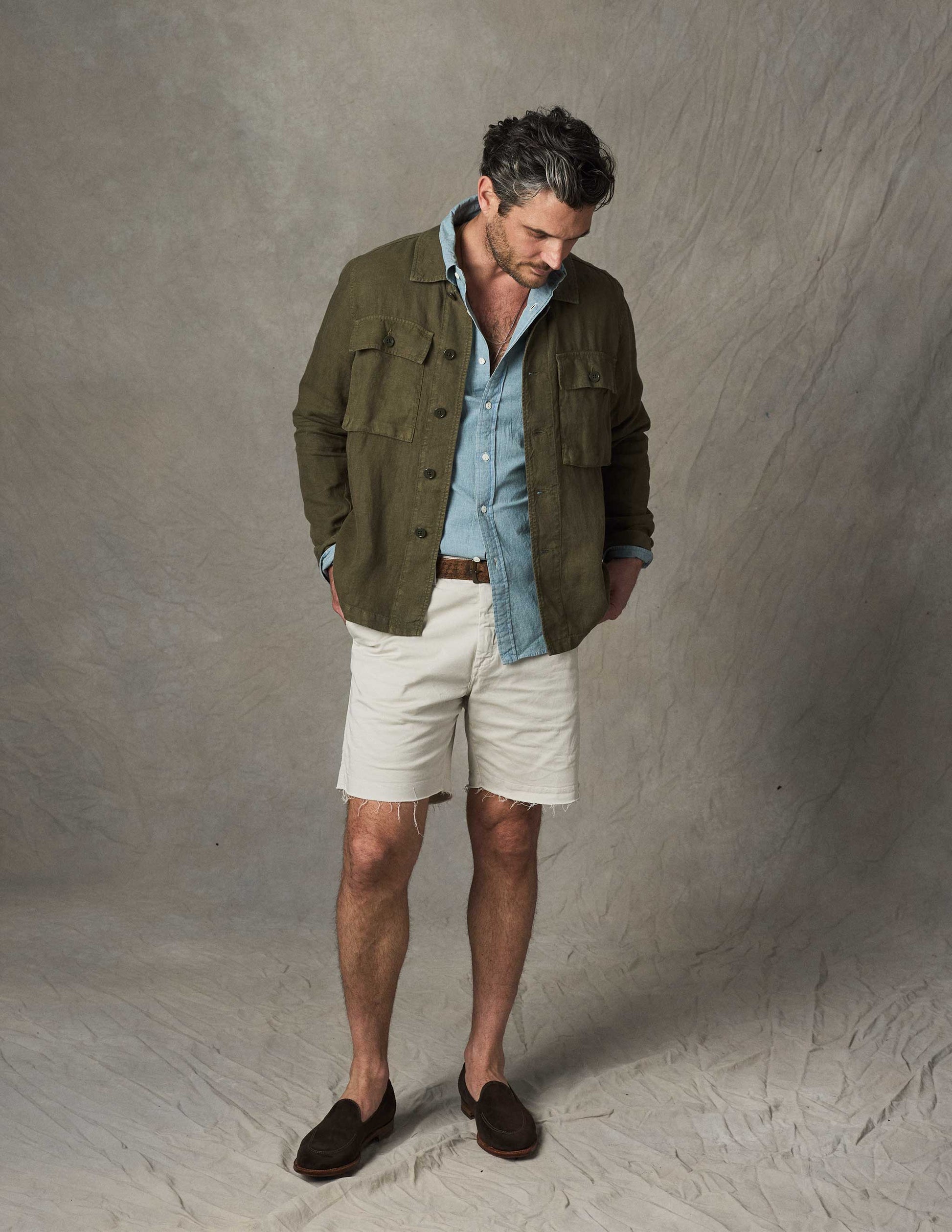Rivay Grady Chambray Shirt in Bleach Wash