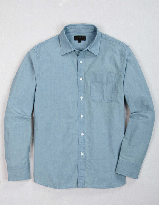 Grady Chambray Shirt in Bleach Wash