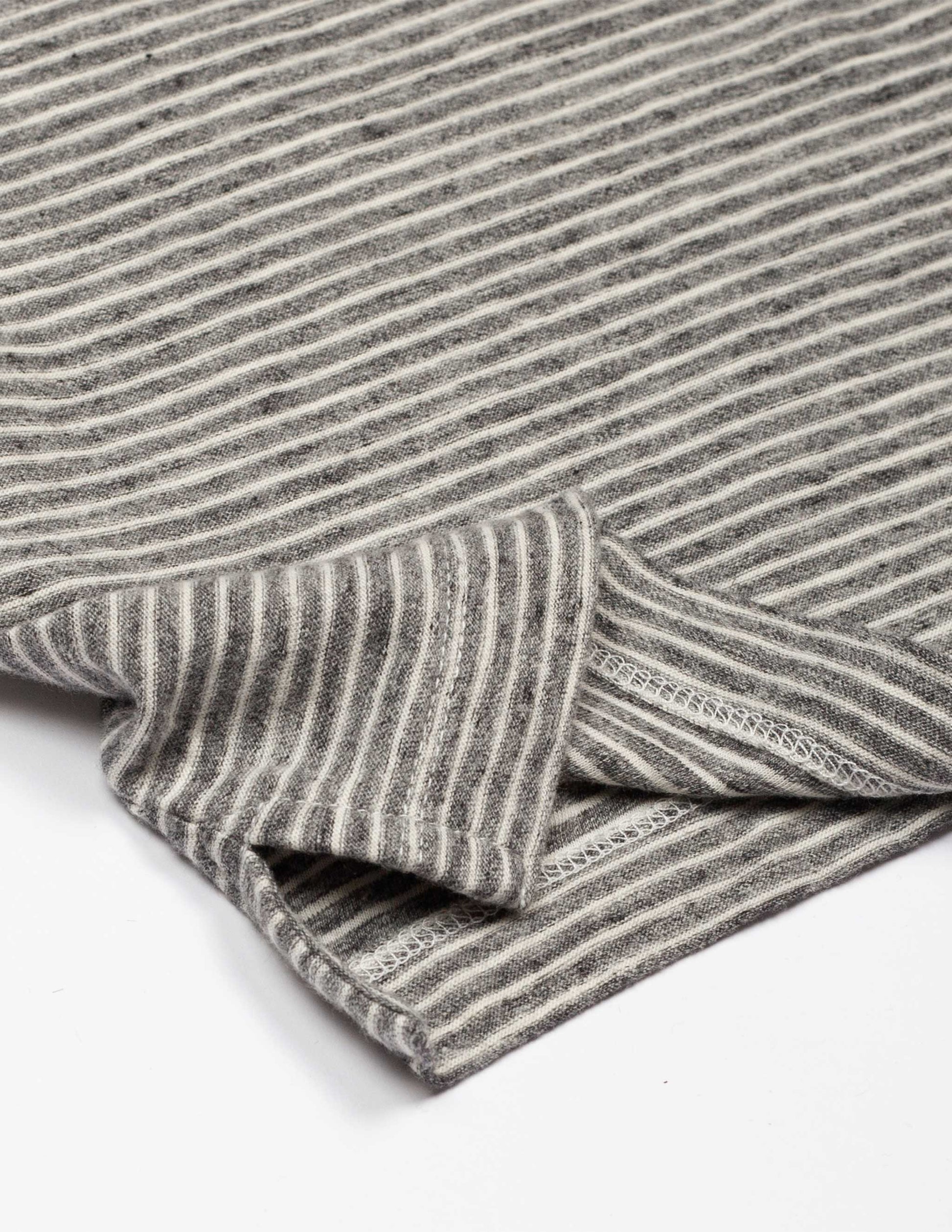 Short Sleeve Jersey Polo in Grey Marl Stripe