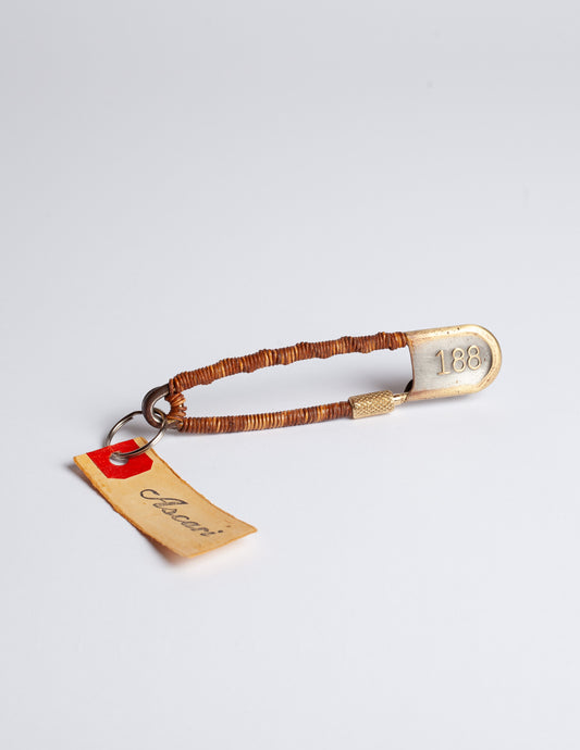 Helio Ascari Leather Wrapped Vintage Military Safety Pin