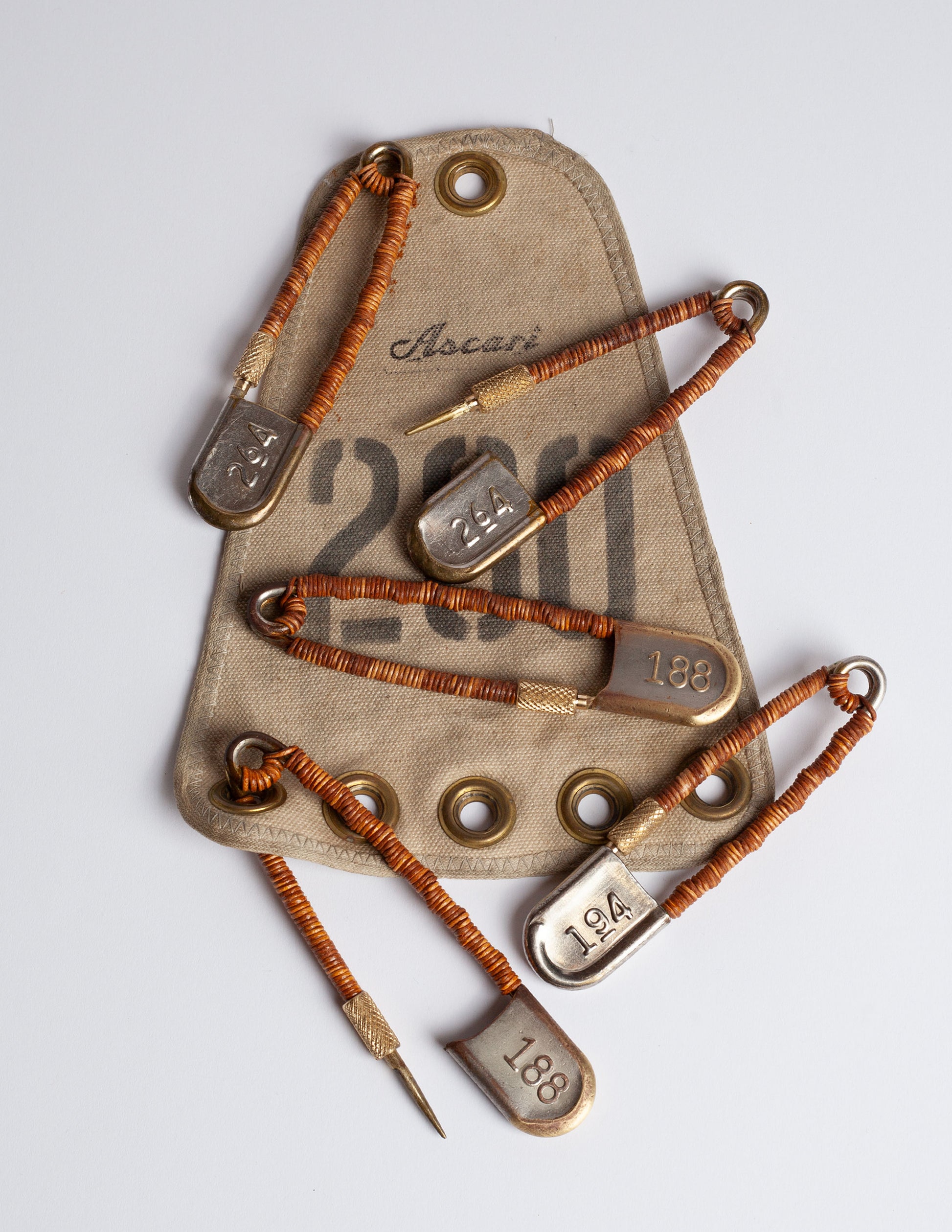 Helio Ascari Leather Wrapped Vintage Military Safety Pin