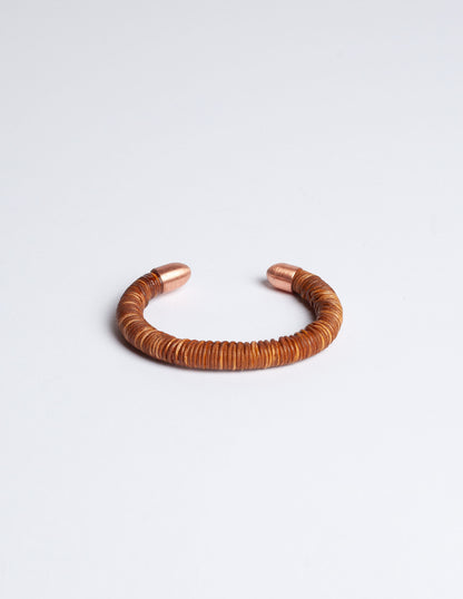Helio Ascari Leather Wrapped Copper Cuff Bracelet