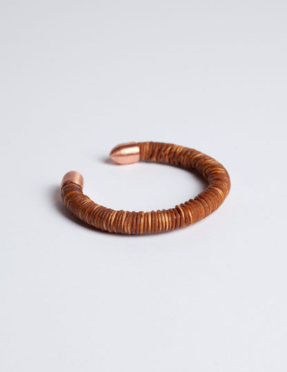 Helio Ascari Leather Wrapped Copper Cuff Bracelet