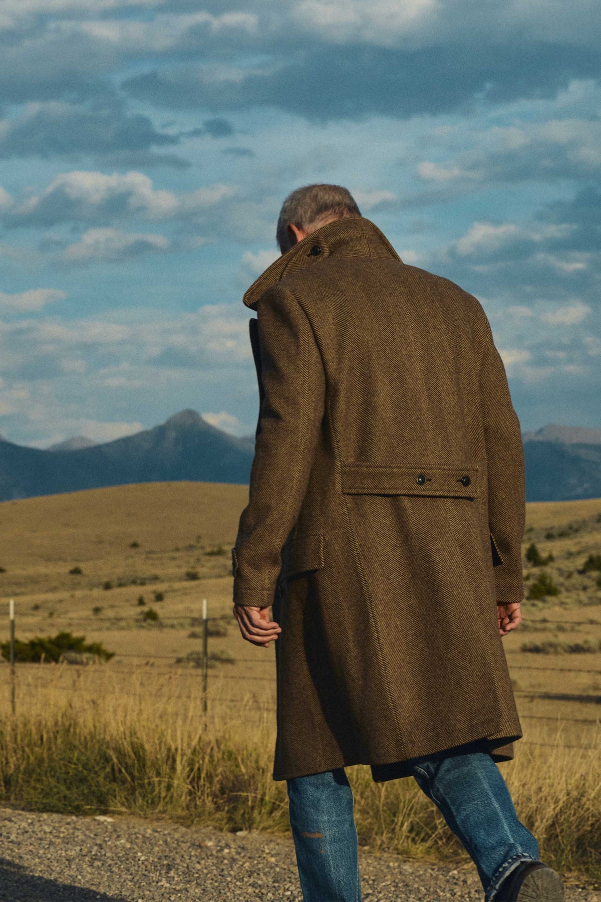 Barrow Wool Herringbone Double Breasted Topcoat