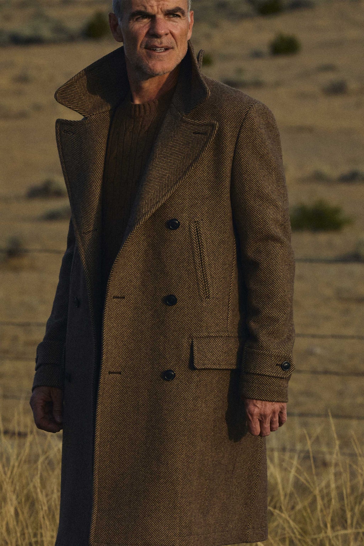 Barrow Wool Herringbone Double Breasted Topcoat