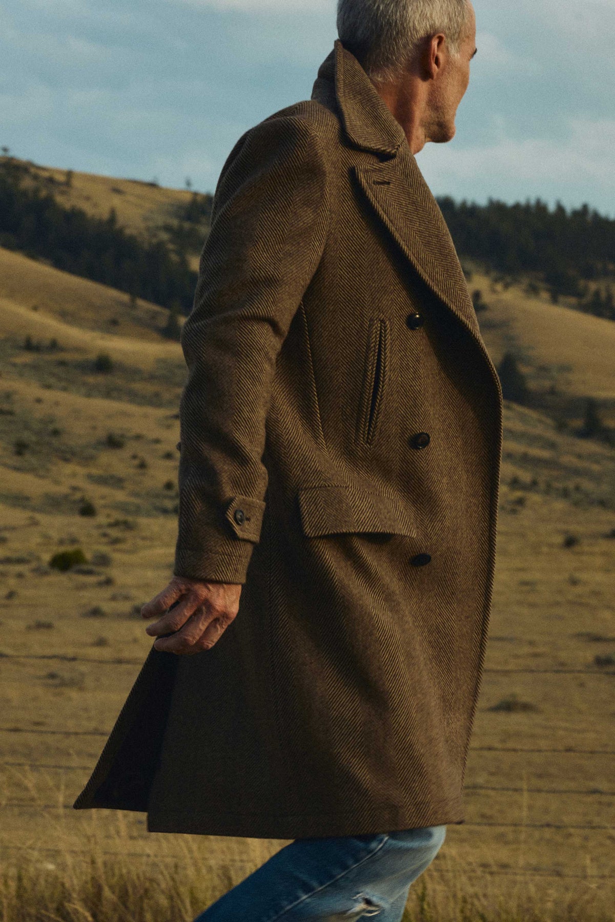 Barrow Wool Herringbone Double Breasted Topcoat