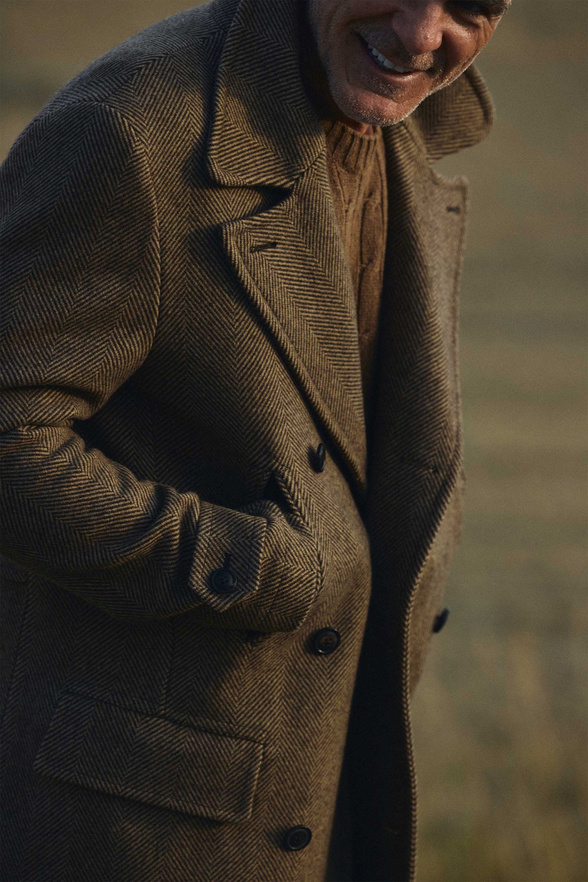 Barrow Wool Herringbone Double Breasted Topcoat