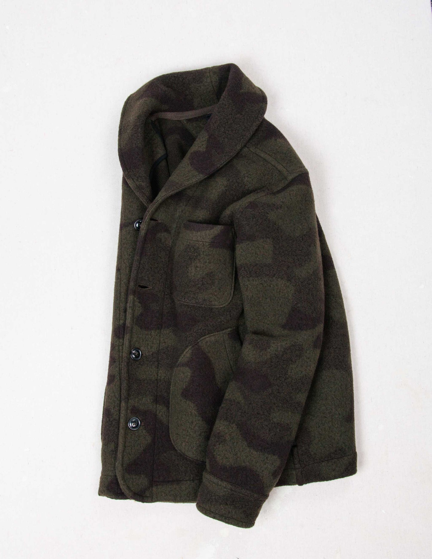 Hale Wool Cardigan in Olive Camo