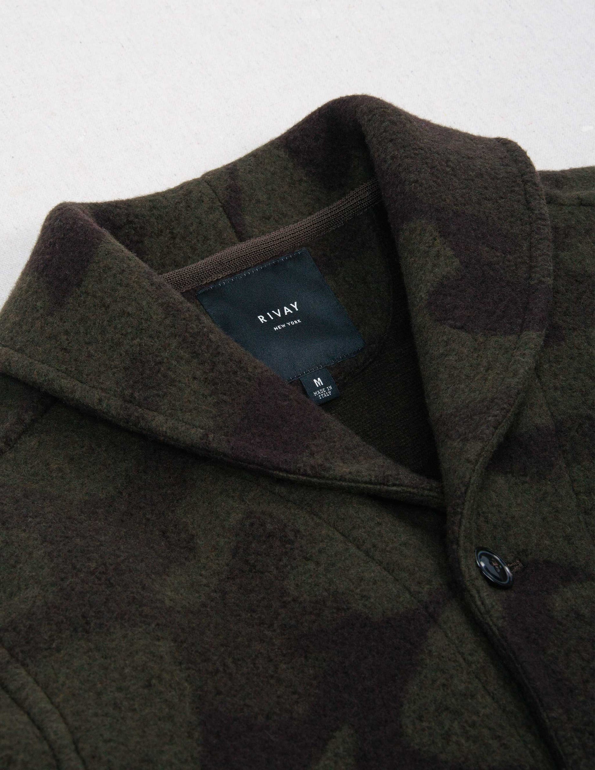 Hale Wool Cardigan in Olive Camo