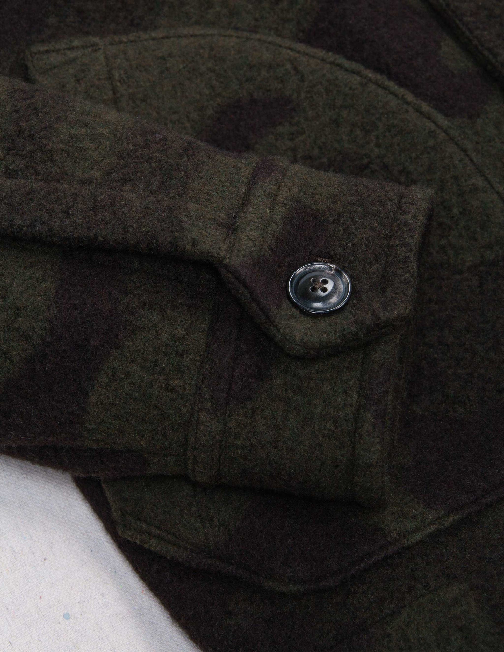 Hale Wool Cardigan in Olive Camo