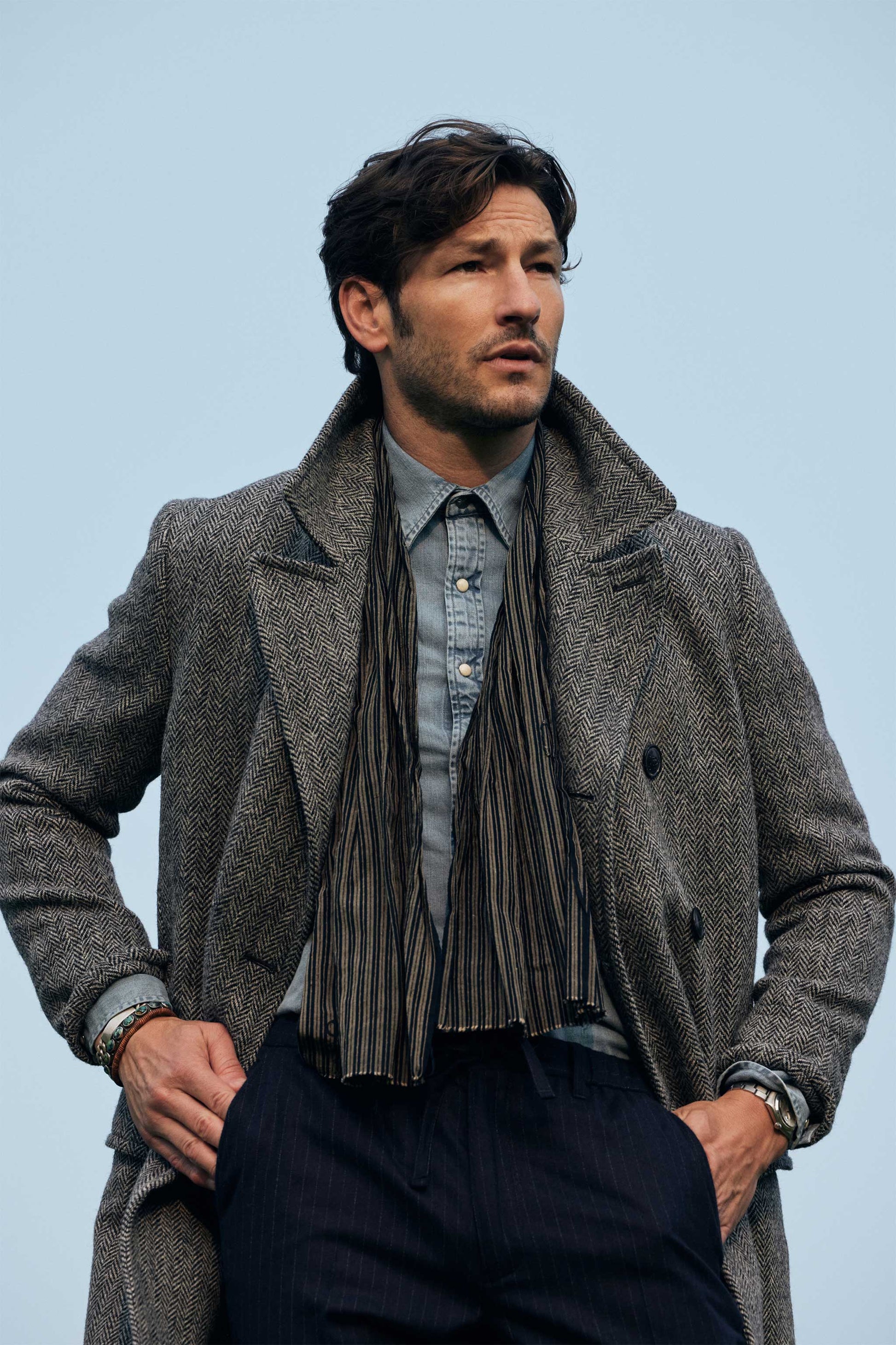 Harris Tweed Herringbone Double Breasted Topcoat – RIVAY