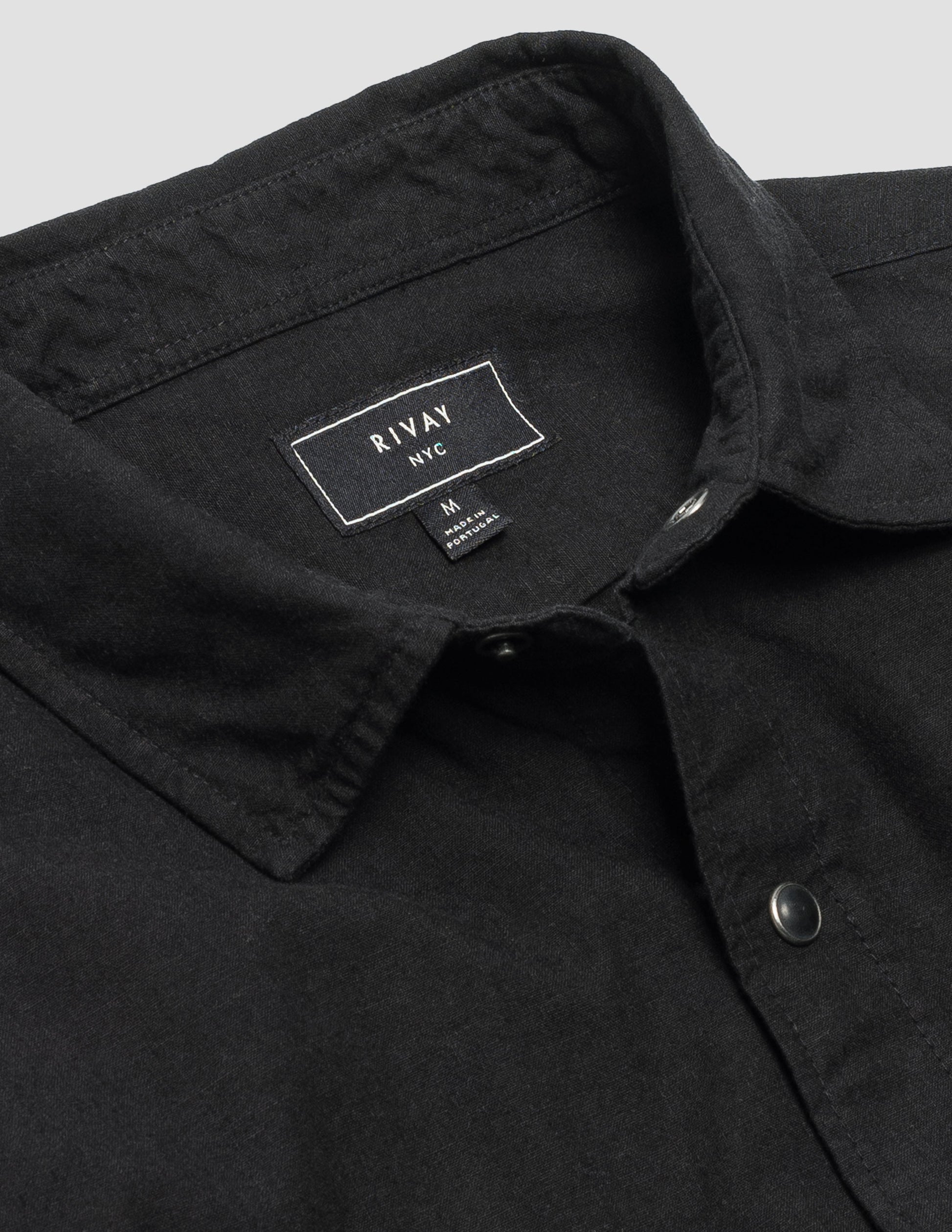 Rivay Harrison Western Shirt in Black Denim