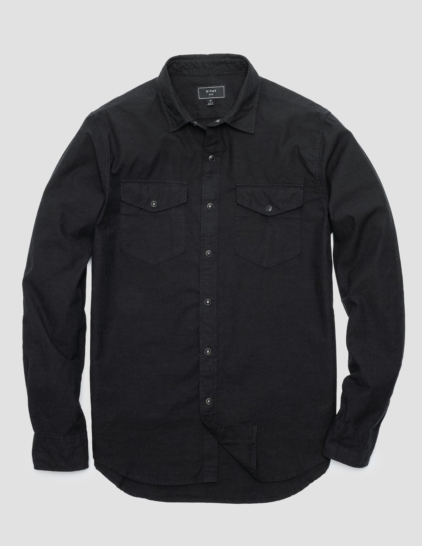Rivay Harrison Western Shirt in Black Denim