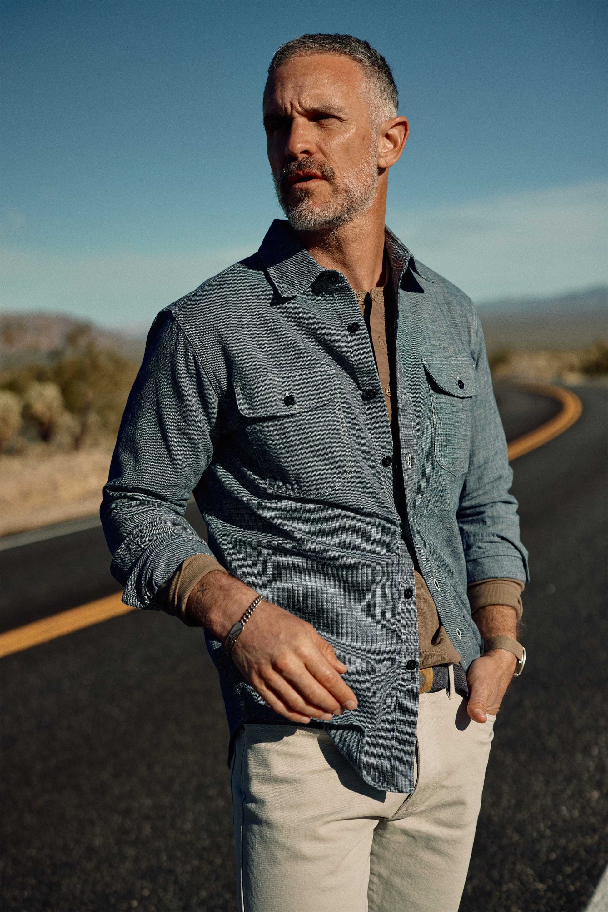 Wade Garment Dyed Five Pocket Pant in Stone Grey