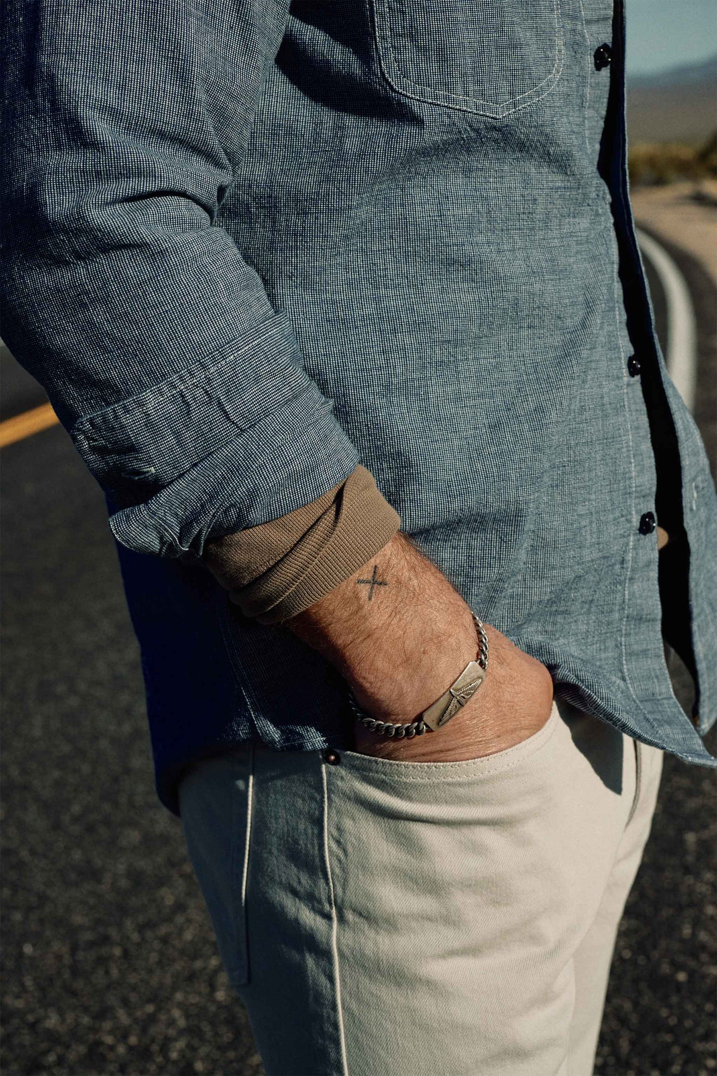 Wade Garment Dyed Five Pocket Pant in Stone Grey