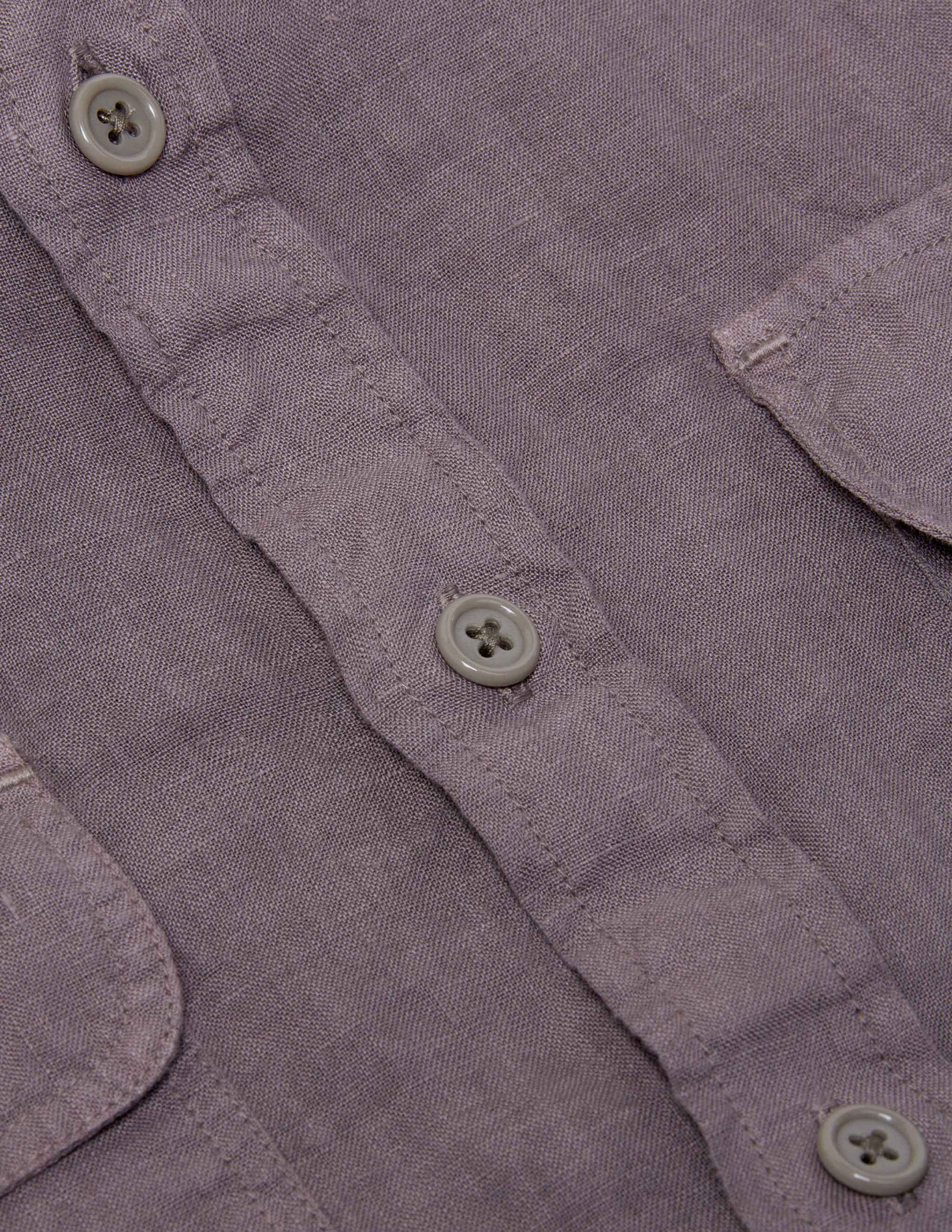 Rivay Hayes Garment Dyed Linen Camp Shirt in Mulberry