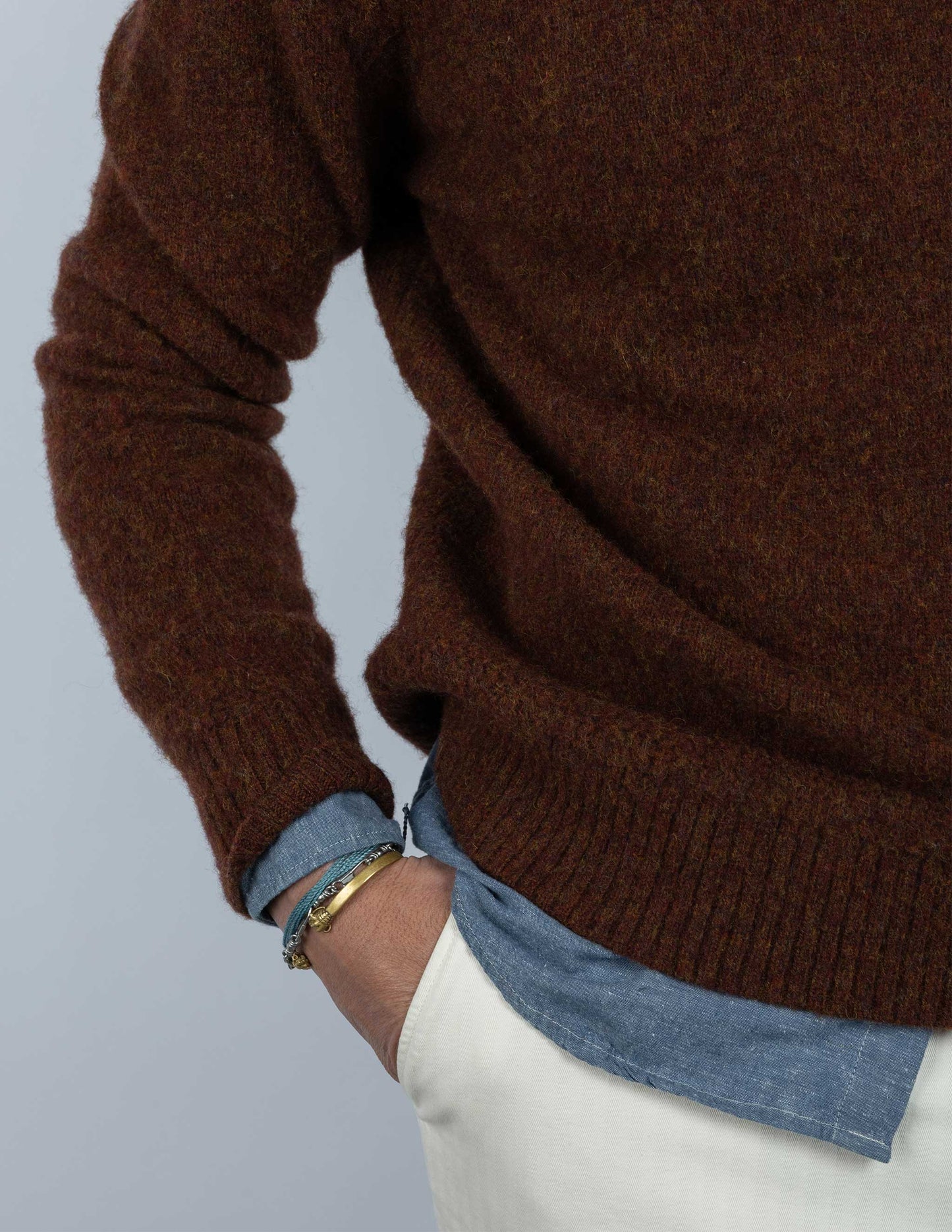Rivay HIghlands Shetland Sweater Rust