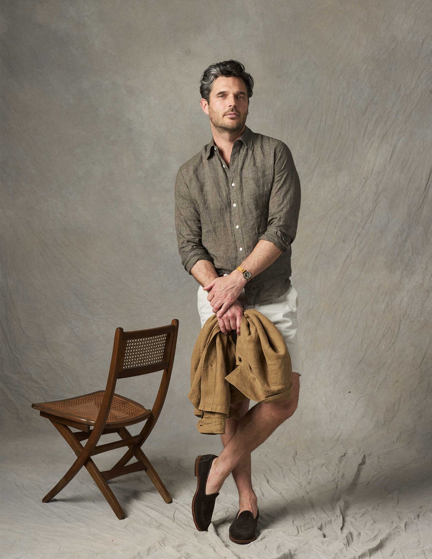 Rivay Isle Linen Shirt in Sage Brush