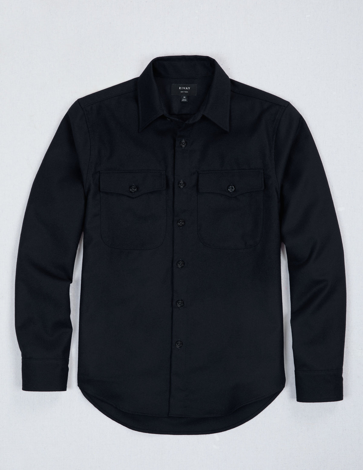 Irving Wool Flannel Shirt in Midnight