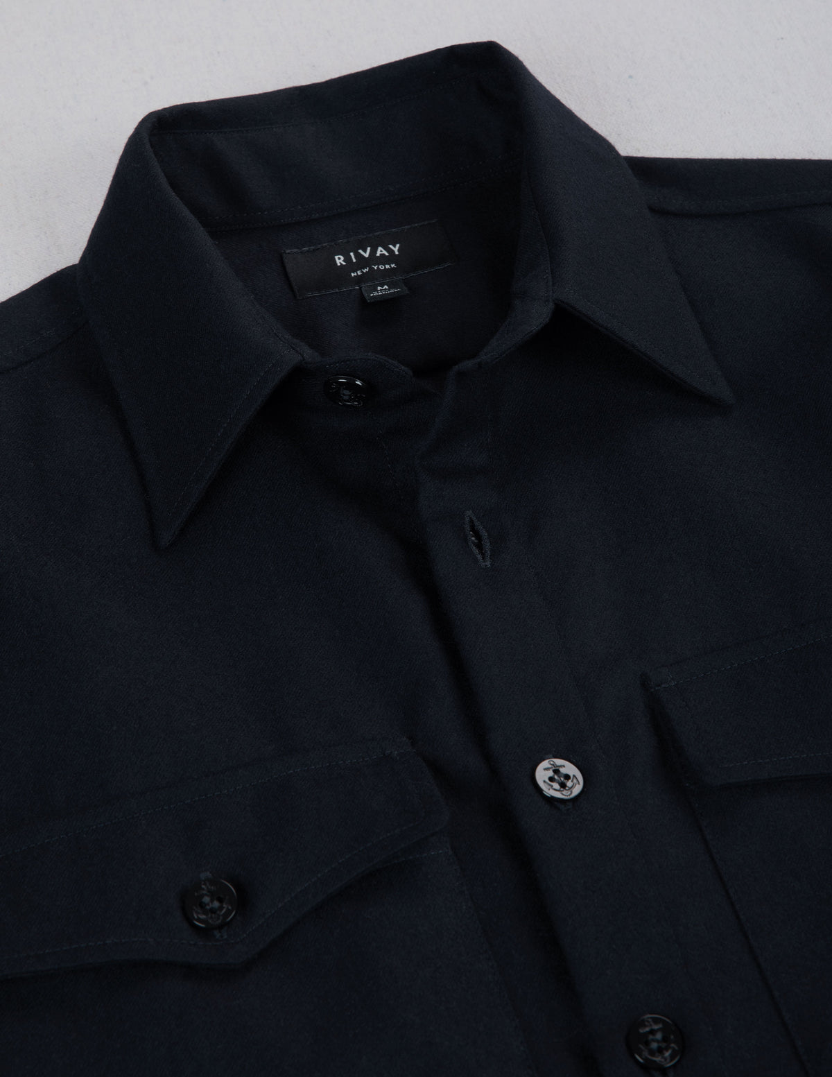 Irving Wool Flannel Shirt in Midnight